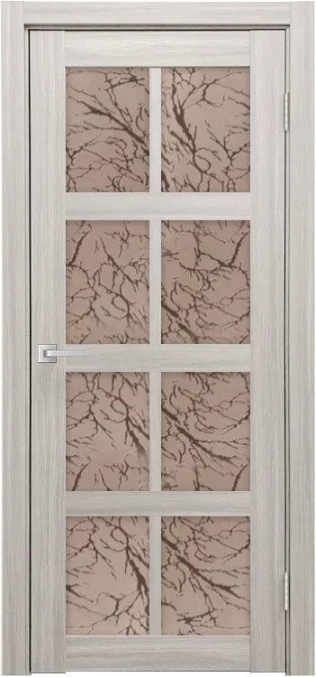 Фото Межкомнатная дверь Легенда К-8 тон Белая лиственница Остекление Гранит бронза